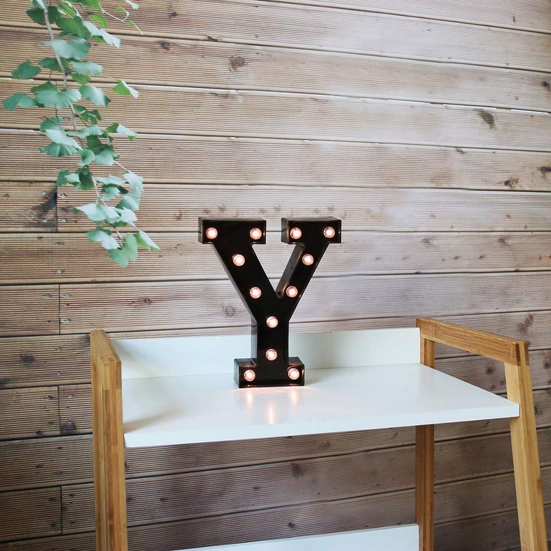 OYCBUZO Light Up Black Alphabet Marquee Letters Sign LED Marquee Number Lights Sign for Night Light Home Bar Christmas Lamp Birthday Party Wedding Decorations Y - Image 3